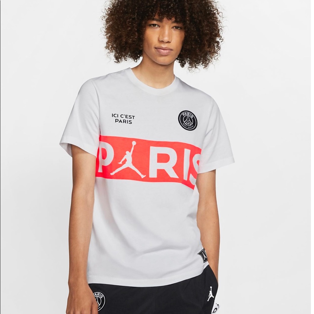 Nike Jordan x Paris PSG Mens White T-shirt S NWT!